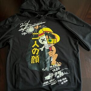 Men's OffBeat Black Graphic Hoodie Anime  Monkey D. Luffy Size M